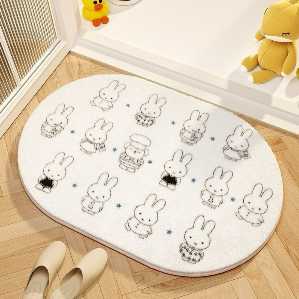 Home Goods Bathroom Accessories - Miffy Karikatür Zemin Mat Yumuşak Taklit