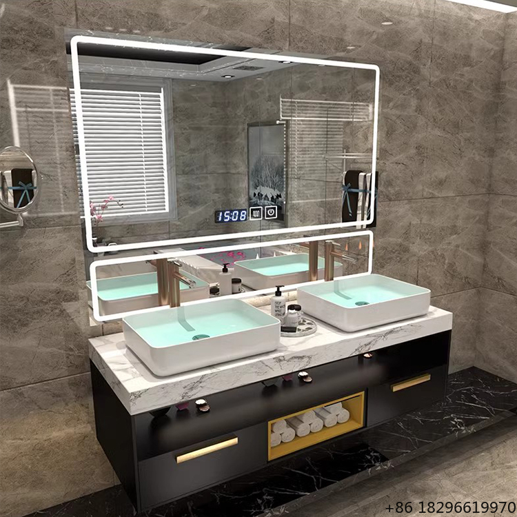 Bathroom Cabinet Mirror - Modern Banyolar İçin Lavabolu ve LED