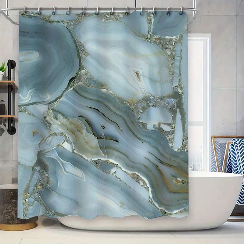Home Bathroom Images - Mavi Mermer Duş Perdesi Su Geçirmez