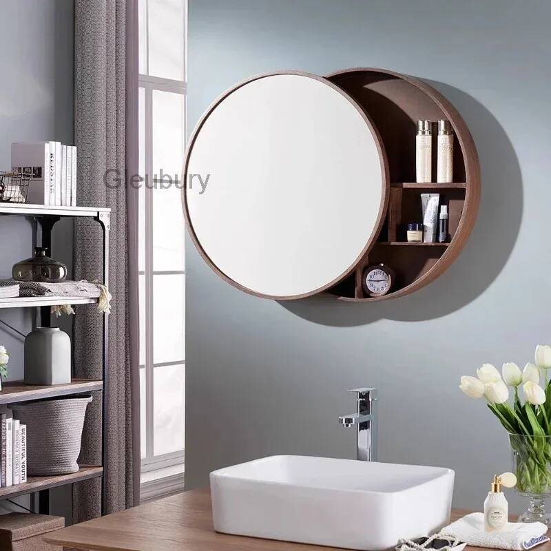 Bathroom Cabinet Mirror - Masif Ahşap Banyo Giyinme Aynası Dekor
