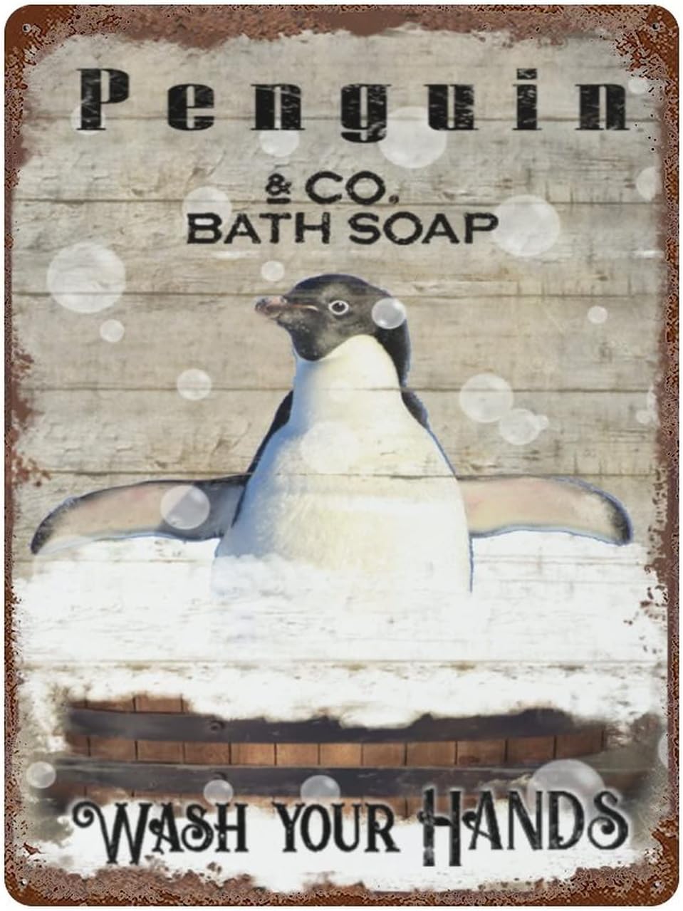 Vintage Demir Asma Levha Pengu - Home Bathroom Pic incelemesi ve fiyatı