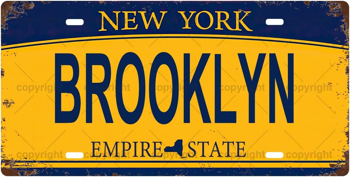 BROOKLYN Vintage Metal Tabela, - Home Bathroom Sign incelemesi ve fiyatı