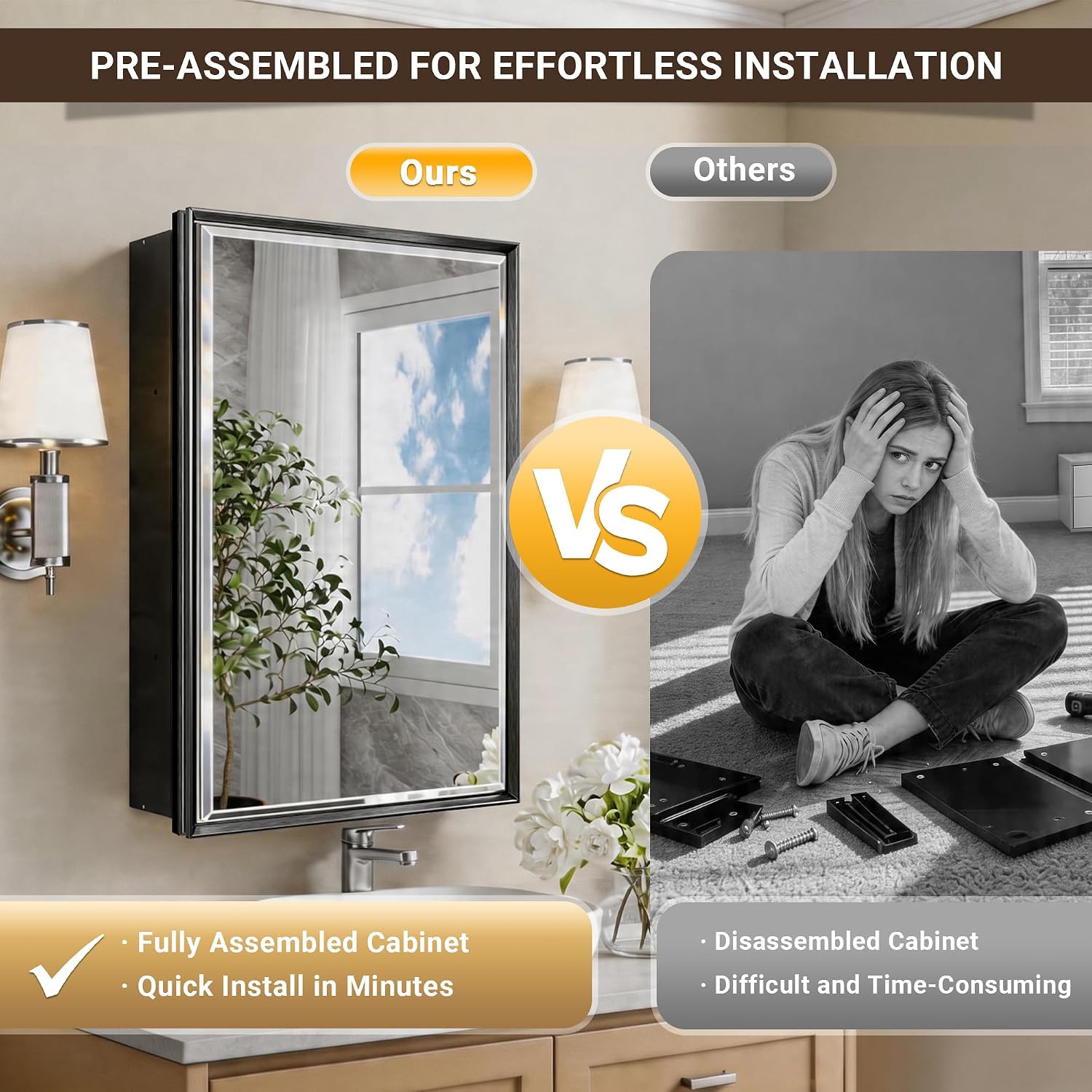 Siyah İlaç Dolabı Aynalı Yüzey - Bathroom Cabinet Mirror incelemesi ve fiyatı