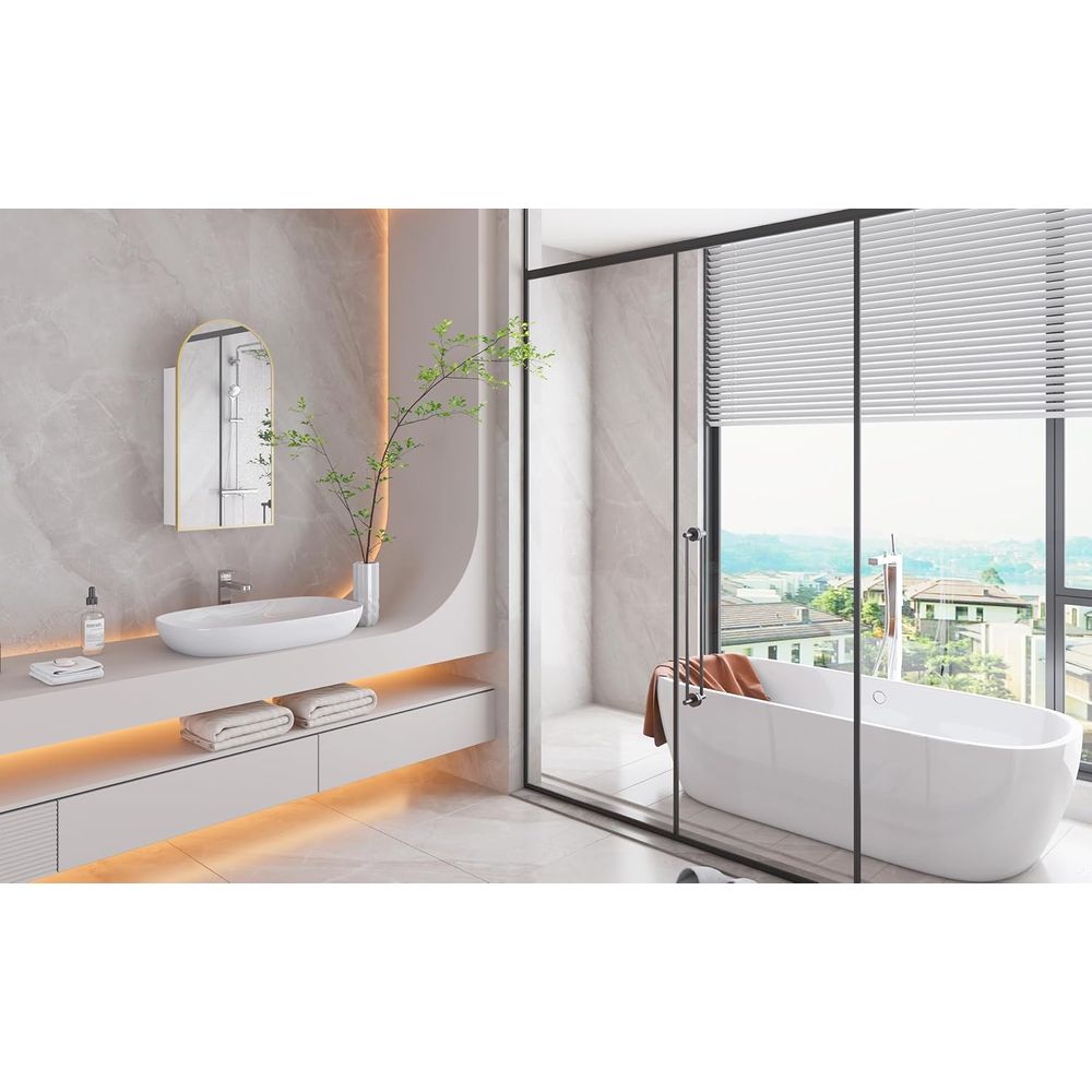 Lüks Kavisli Altın Kaplama Ban - Bathroom Cabinet Mirror incelemesi ve fiyatı