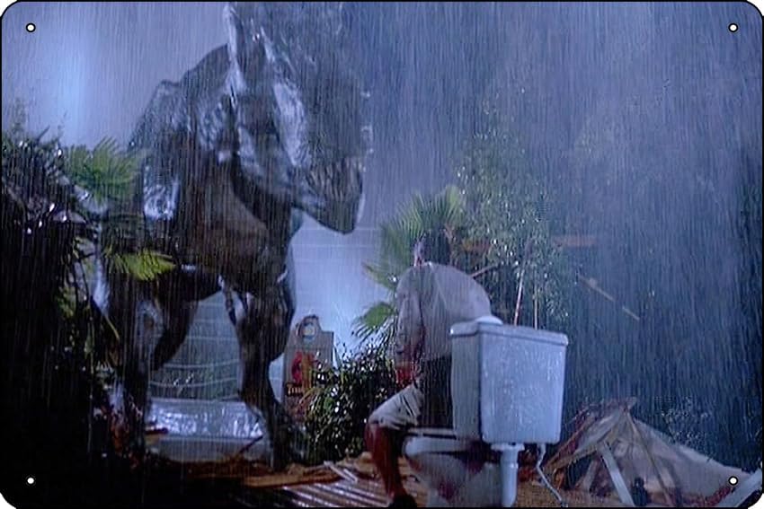 Jurassic Komik Banyo Fotoğraf  - Home Bathroom Sign incelemesi ve fiyatı