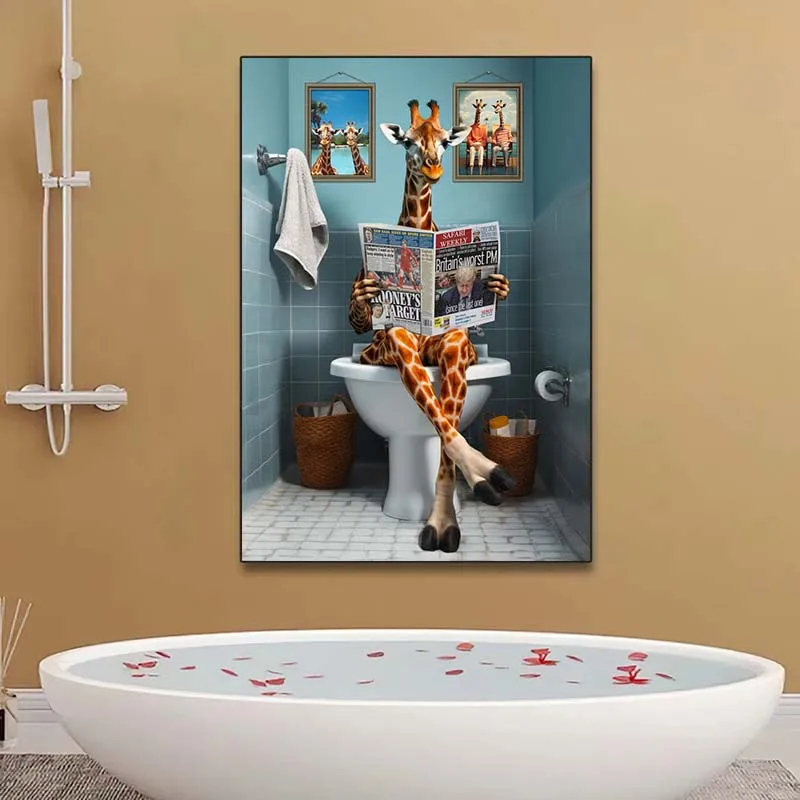 Komik hayvan duvar sanat poste - Home Bathroom Pic incelemesi ve fiyatı